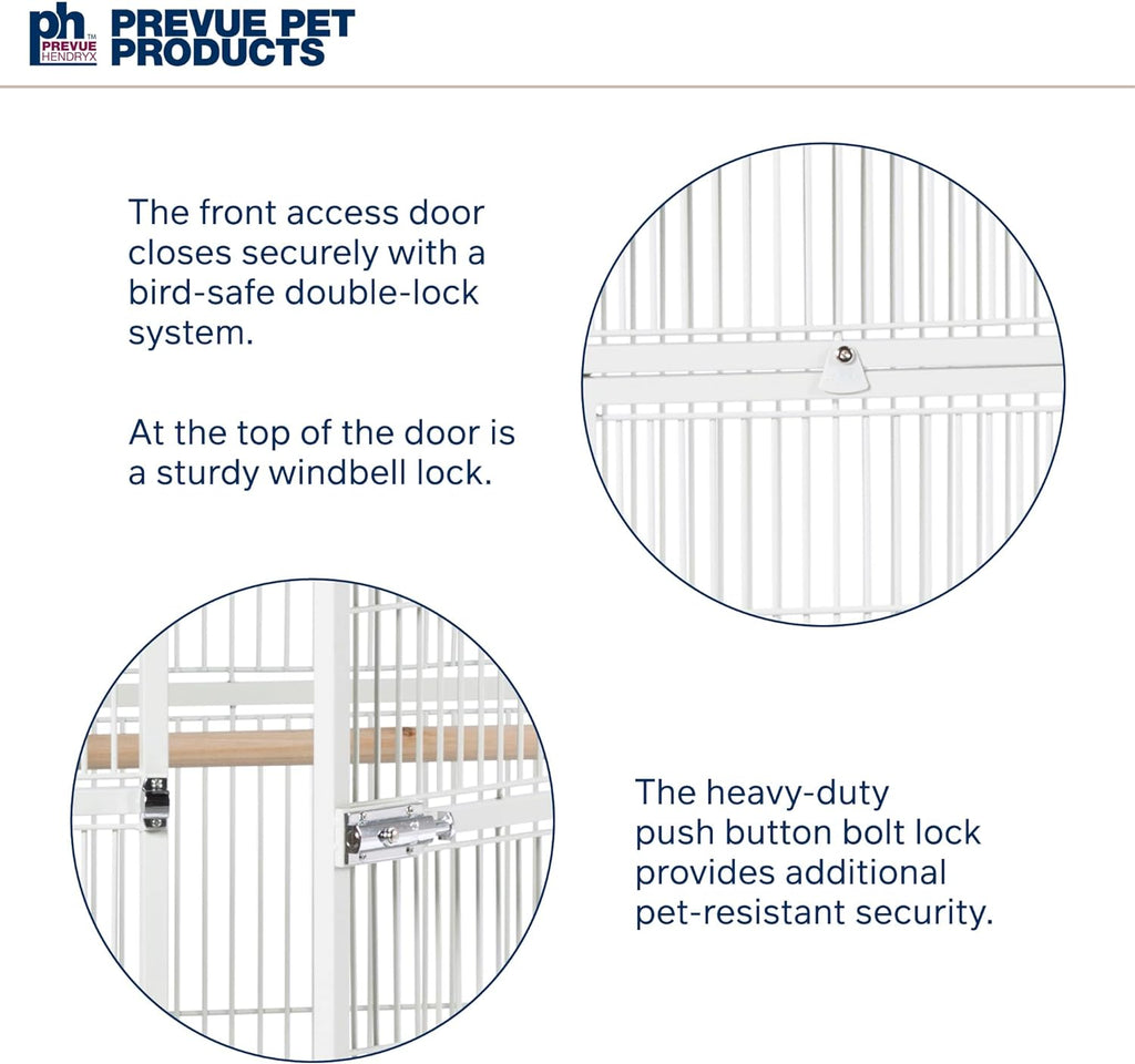 Pet Products Wrought Iron Select Bird Cage 3154C, Chalk White, 36-Inch by 24-Inch by 66-Inch